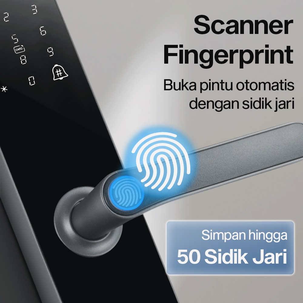 SMARTSTONE Smart Door Lock Fingerprint Password WiFi Tuya App - G3F Gambar produk SMARTSTONE Smart Door Lock Fingerprint Password WiFi Tuya App - G3F