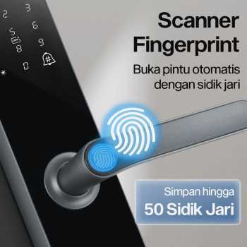 SMARTSTONE Smart Door Lock Fingerprint Password WiFi Tuya App - G3F Gambar produk SMARTSTONE Smart Door Lock Fingerprint Password WiFi Tuya App - G3F