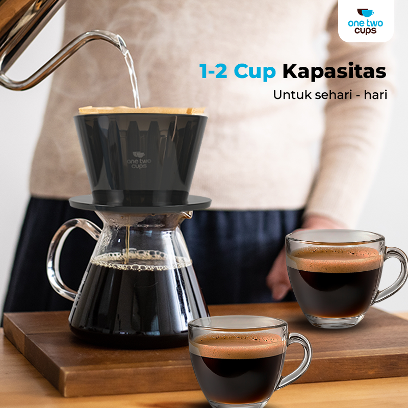 One Two Cups V60 Coffee Dripper Alat Seduh Kopi Manual Plastik 1-2 Cup - B75 Gambar produk One Two Cups V60 Coffee Dripper Alat Seduh Kopi Manual Plastik 1-2 Cup - B75