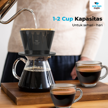 One Two Cups V60 Coffee Dripper Alat Seduh Kopi Manual Plastik 1-2 Cup - B75 Gambar produk One Two Cups V60 Coffee Dripper Alat Seduh Kopi Manual Plastik 1-2 Cup - B75