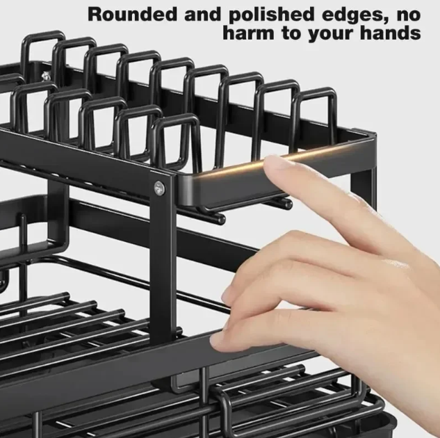 Gambar produk NYTRYD Rak Piring Dapur 2 Susun Draining Rack Plate Bowls Carbon Steel - NY-3