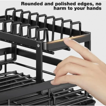 Gambar produk NYTRYD Rak Piring Dapur 2 Susun Draining Rack Plate Bowls Carbon Steel - NY-3