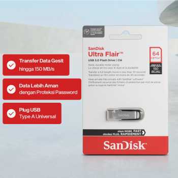 Gambar produk SanDisk Ultra Flair Flashdisk USB 3.0 64GB - SDCZ73
