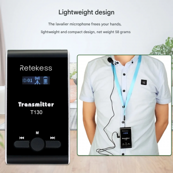 RETEKESS Audio Tour Guide Wireless Transmitter 99 Channel Mic 900mAh - T130 Gambar produk RETEKESS Audio Tour Guide Wireless Transmitter 99 Channel Mic 900mAh - T130