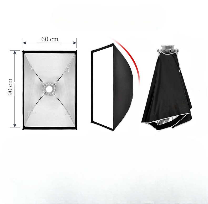 Fotulato Softbox Rectangular Reflector Lighting Bowens Mount 60x90cm - BR-6090 Gambar produk Fotulato Softbox Rectangular Reflector Lighting Bowens Mount 60x90cm - BR-6090