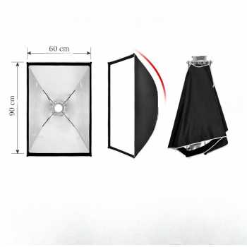 Fotulato Softbox Rectangular Reflector Lighting Bowens Mount 60x90cm - BR-6090 Gambar produk Fotulato Softbox Rectangular Reflector Lighting Bowens Mount 60x90cm - BR-6090