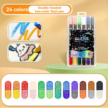 Kolorowy Spidol Warna Glitter Dual Tip Watercolor Set 24 Colors 12 PCS - 88635