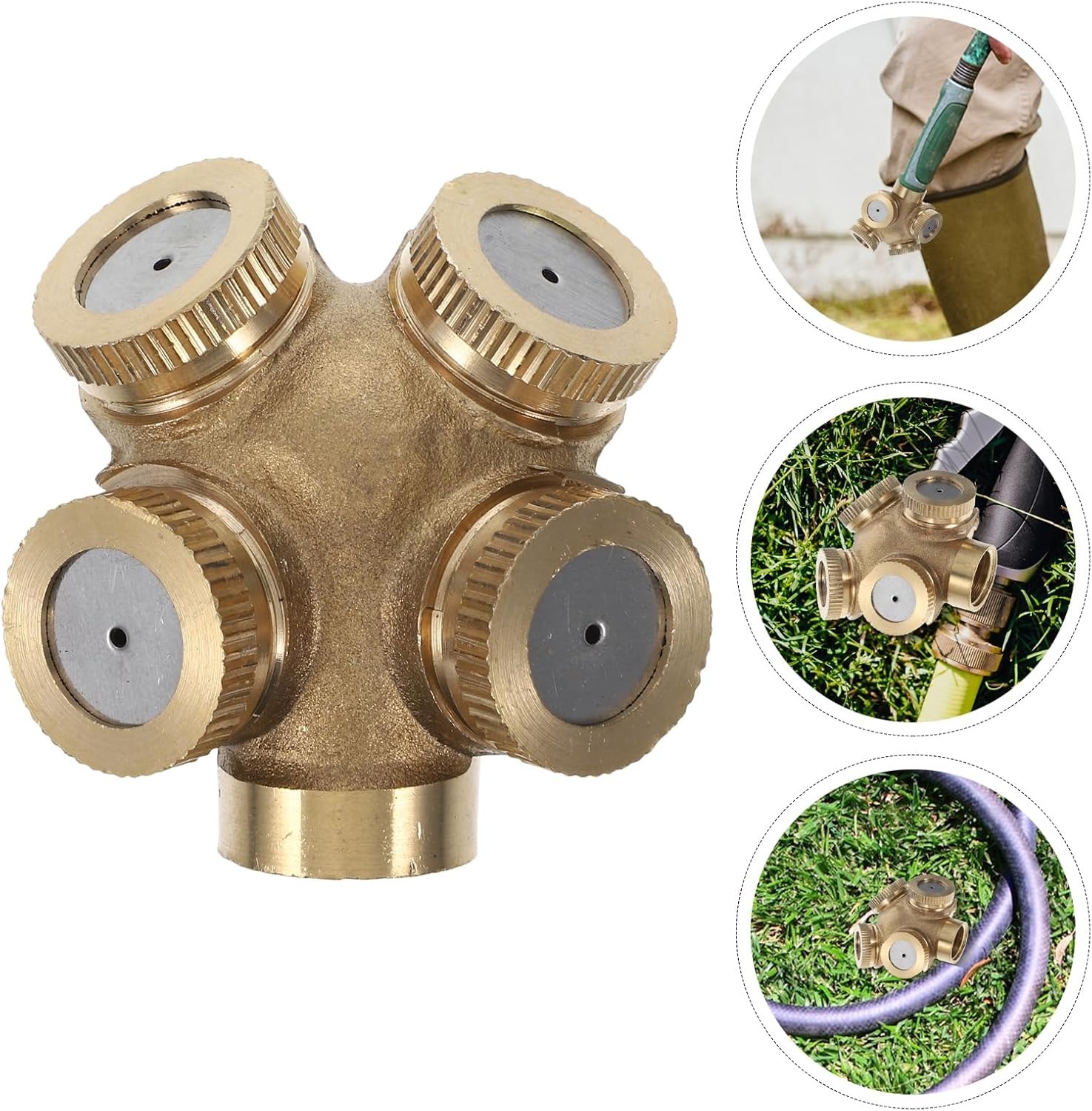 WHISM Sprinkler Spray Nozzle Air Irigasi Taman Brass 4 Holes - WCIC Gambar produk WHISM Sprinkler Spray Nozzle Air Irigasi Taman Brass 4 Holes - WCIC