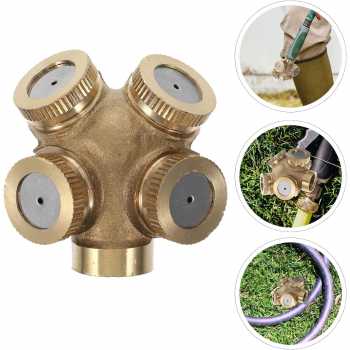 Gambar produk WHISM Sprinkler Spray Nozzle Air Irigasi Taman Brass 4 Holes - WCIC