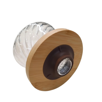 Gambar produk FMA V60 Coffee Dripper Alat Seduh Kopi Manual Bamboo Kaca 1-4 Cup Diagonal - SD-8106