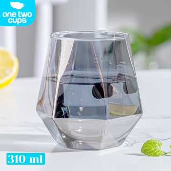 One Two Cups Gelas Kaca Aesthetic Kopi Teh Diamond Crystal Glass 310ml Style 1 - GW107 Gambar produk One Two Cups Gelas Kaca Aesthetic Kopi Teh Diamond Crystal Glass 310ml Style 1 - GW107
