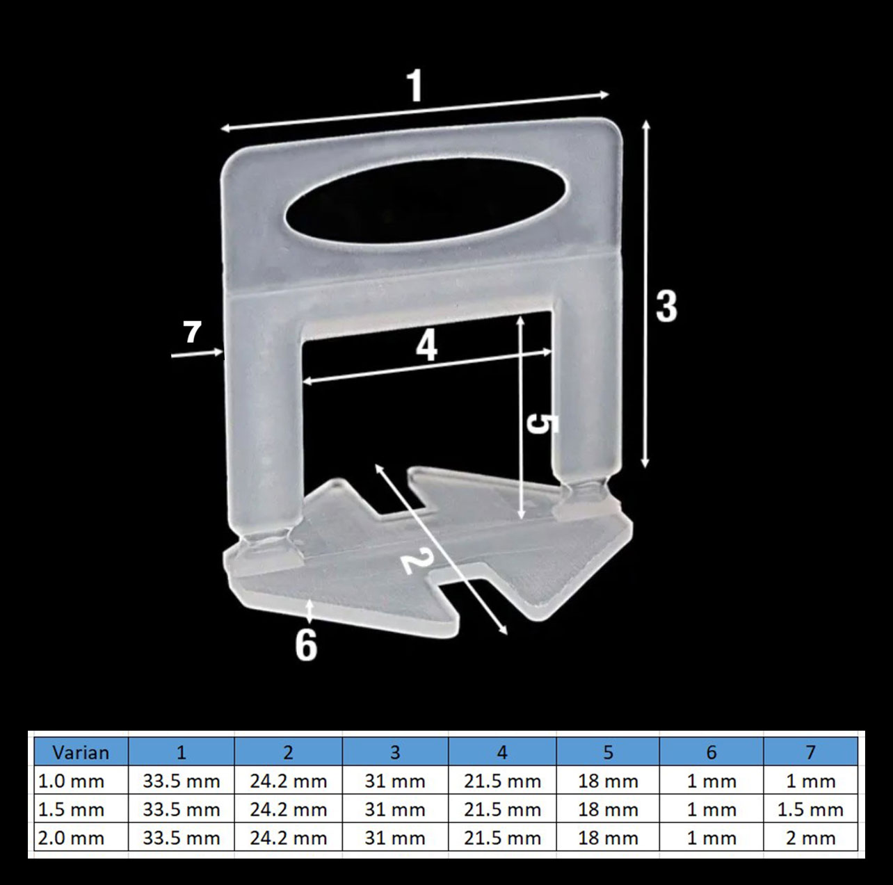Taffware Alat Perata Pasang Keramik Tile Leveling Spacer Clip 100 PCS 1.5mm - Y0150 Gambar produk Taffware Alat Perata Pasang Keramik Tile Leveling Spacer Clip 100 PCS 1.5mm - Y0150