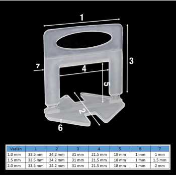 Gambar produk Taffware Alat Perata Pasang Keramik Tile Leveling Spacer Clip 100 PCS 2.0mm - Y0150