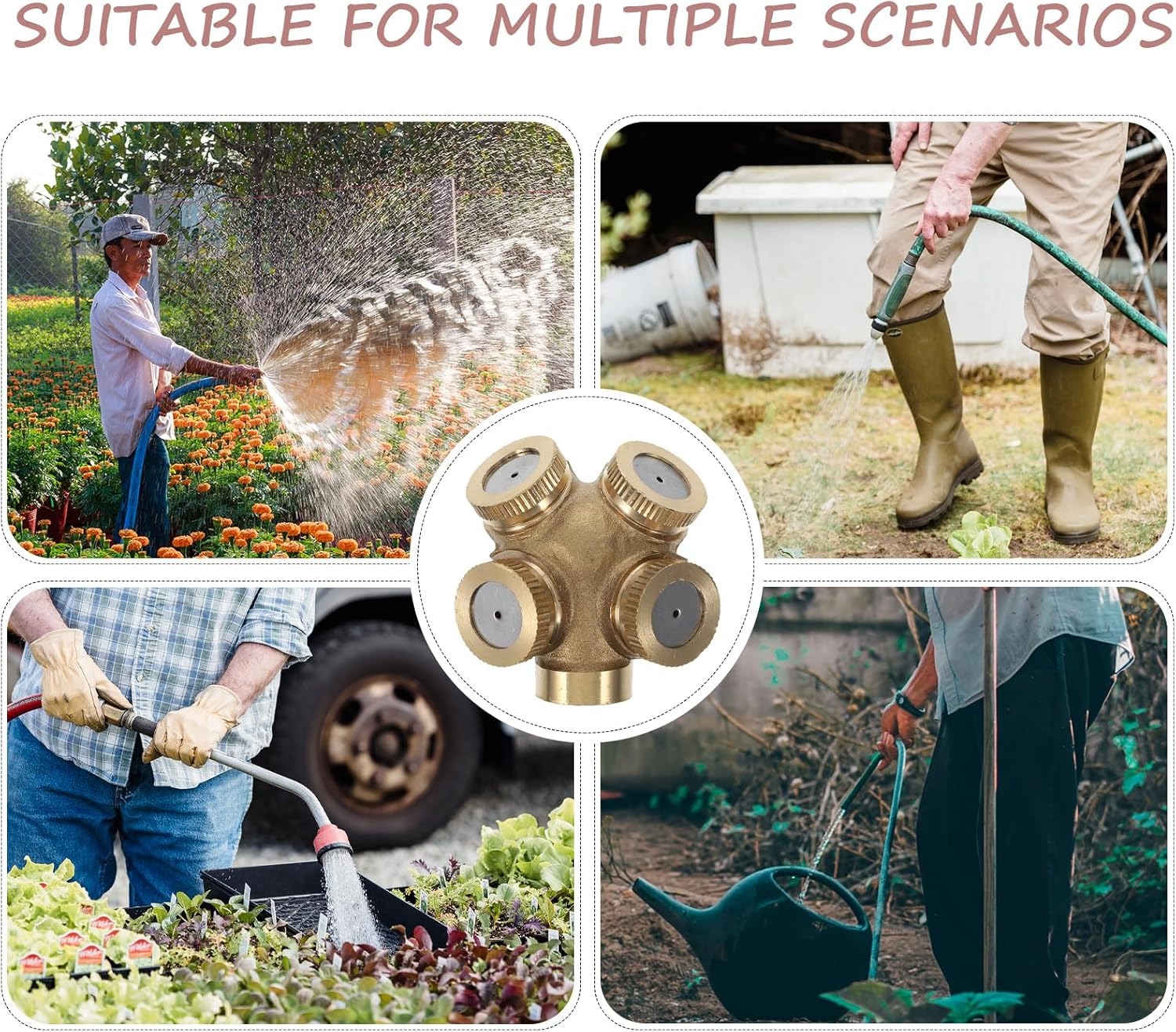 WHISM Sprinkler Spray Nozzle Air Irigasi Taman Brass 4 Holes - WCIC Gambar produk WHISM Sprinkler Spray Nozzle Air Irigasi Taman Brass 4 Holes - WCIC