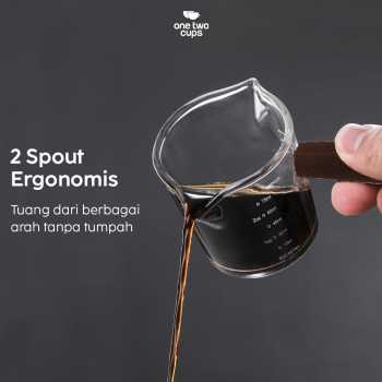 One Two Cups Gelas Milk Jug Pitcher Espresso Double Mouth 75ml - S08 Gambar produk One Two Cups Gelas Milk Jug Pitcher Espresso Double Mouth 75ml - S08