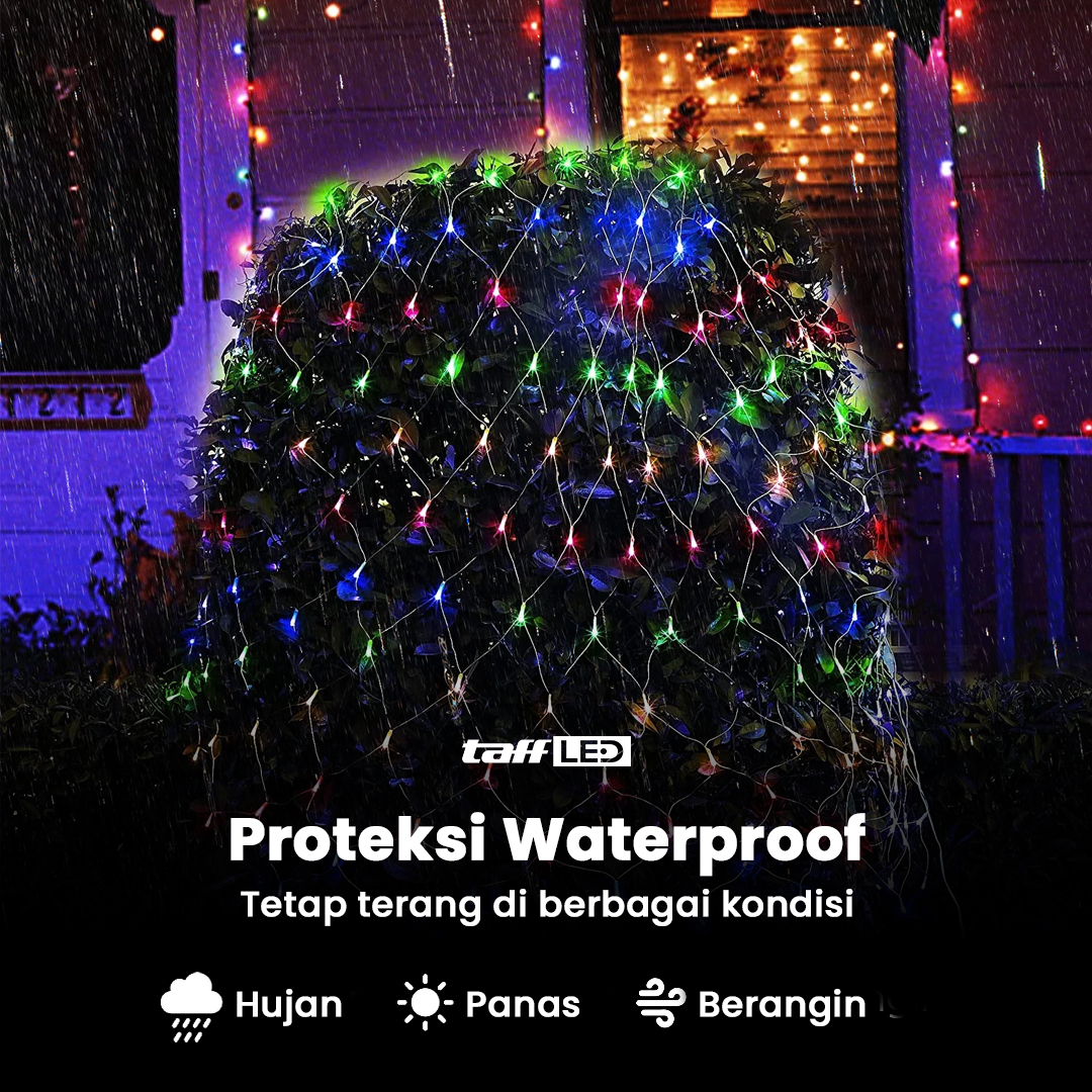 Gambar produk TaffLED Lampu Hias Jaring String Lights Decoration EU Plug 1.5x1.5M - EK-04