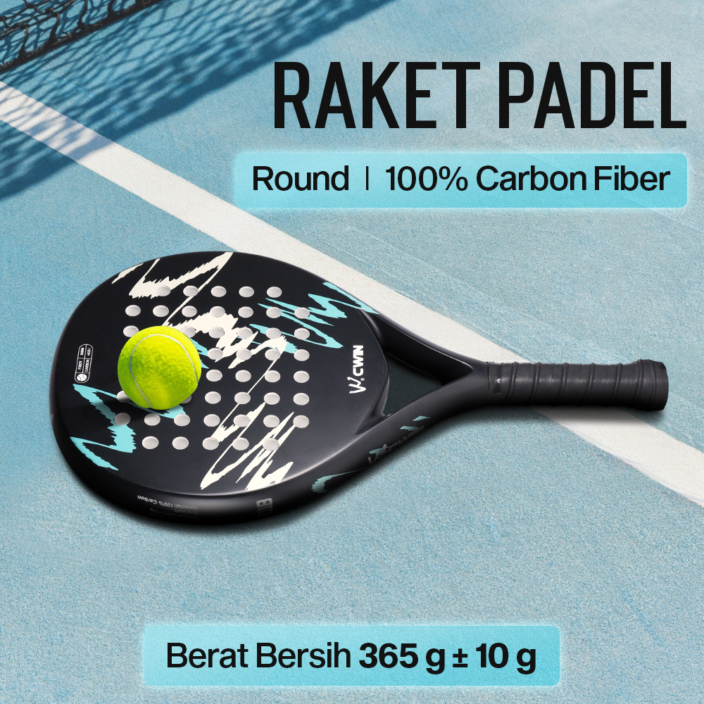 CWIN Raket Padel Round Carbon Fiber 3.6cm Thickness 365g - 4018 Gambar produk CWIN Raket Padel Round Carbon Fiber 3.6cm Thickness 365g - 4018