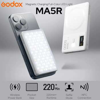 Gambar produk Godox Lampu Fill Light Smartphone Magnetic Power Bank RGBW 4900mAh - MA5R