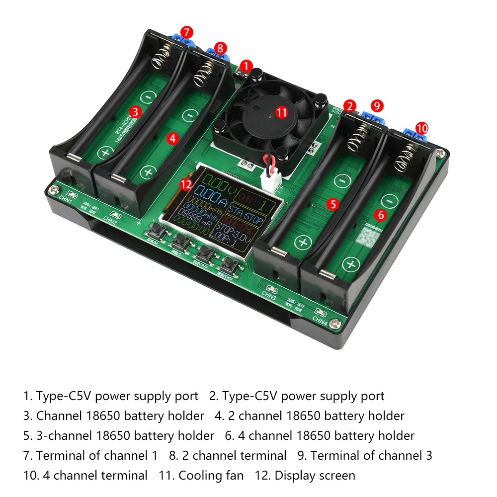 DIYMORE Tester Baterai 18650 LCD Display 4 Channel Type C 5V - DIY-400 Gambar produk DIYMORE Tester Baterai 18650 LCD Display 4 Channel Type C 5V - DIY-400