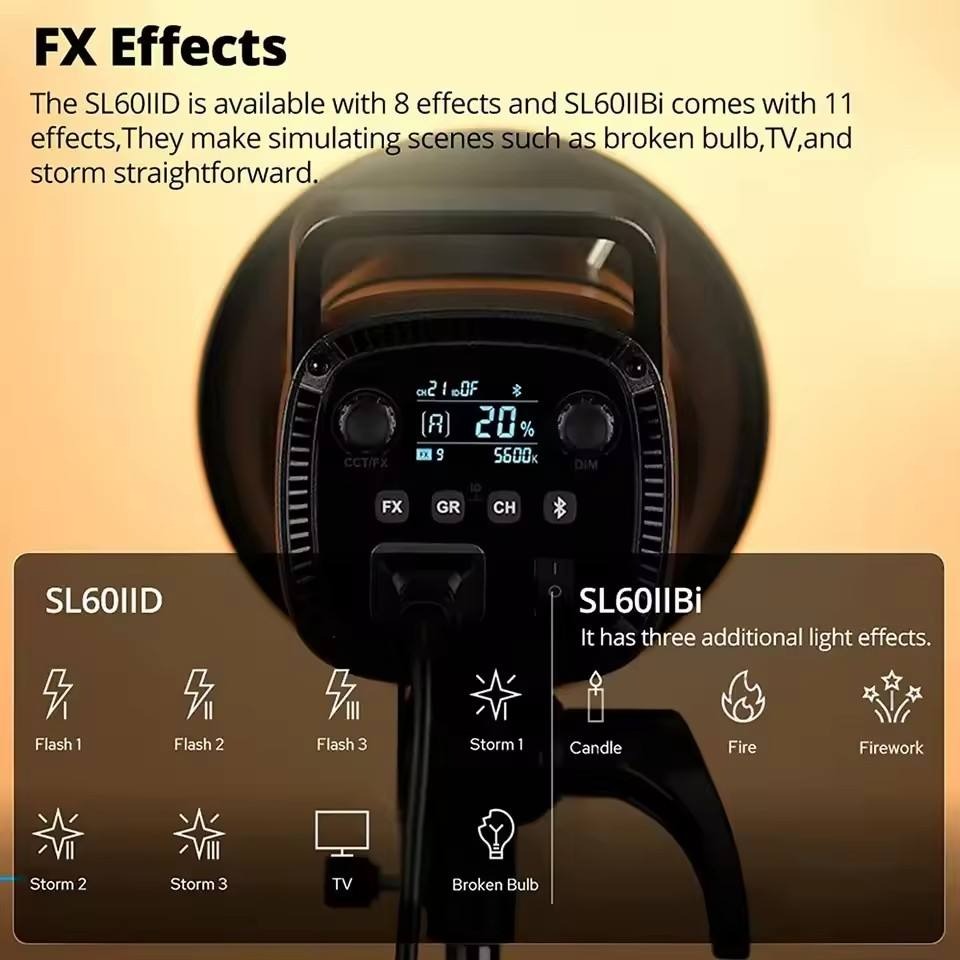 Gambar produk Godox Lampu Studio LED Fill Light 2.4G Wireless Bowens 2800-6500K 75W - SL60IIBi