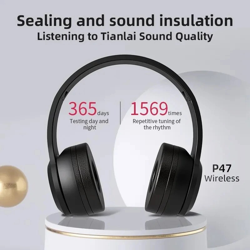 Gambar produk Briame Headphone Bluetooth 5.1 HiFi Noise Reduction TF AUX 150mAh - P47