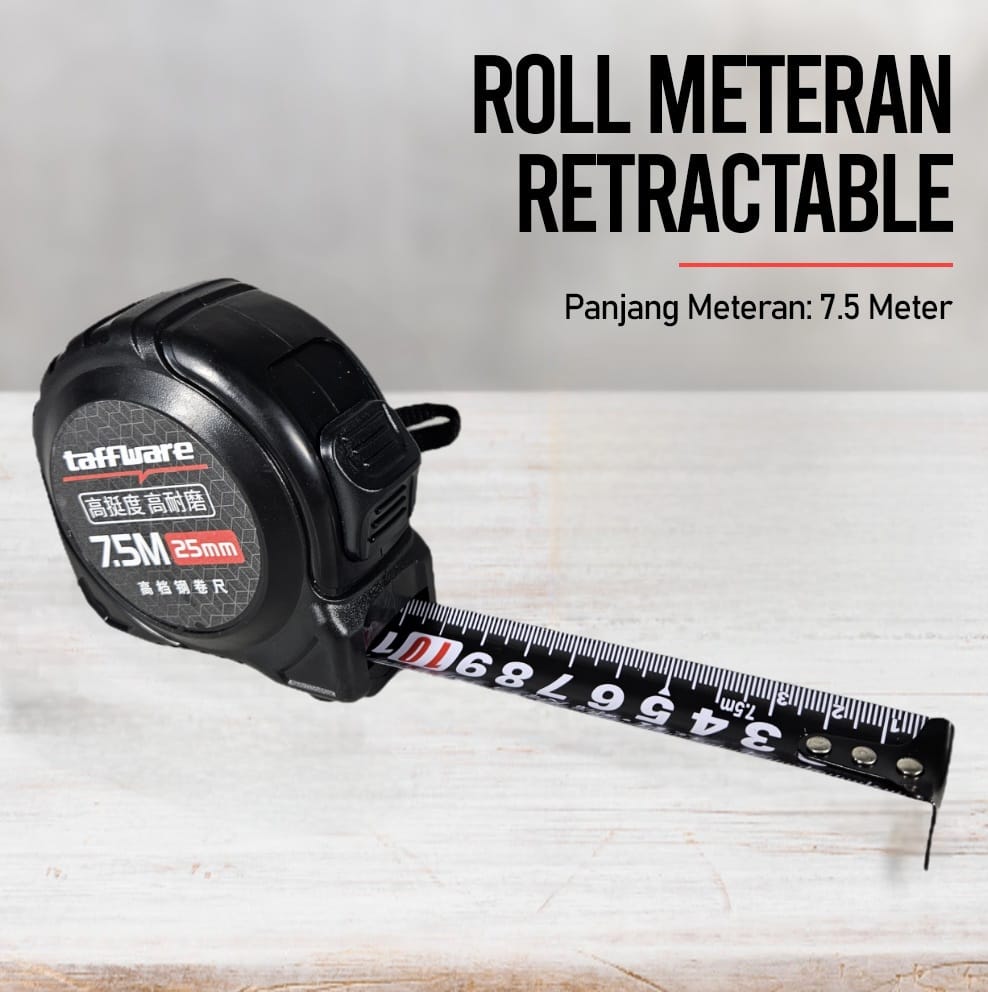 Taffware Roll Meteran Retractable Ruler Precision Steel 7.5M - SD75M Gambar produk Taffware Roll Meteran Retractable Ruler Precision Steel 7.5M - SD75M