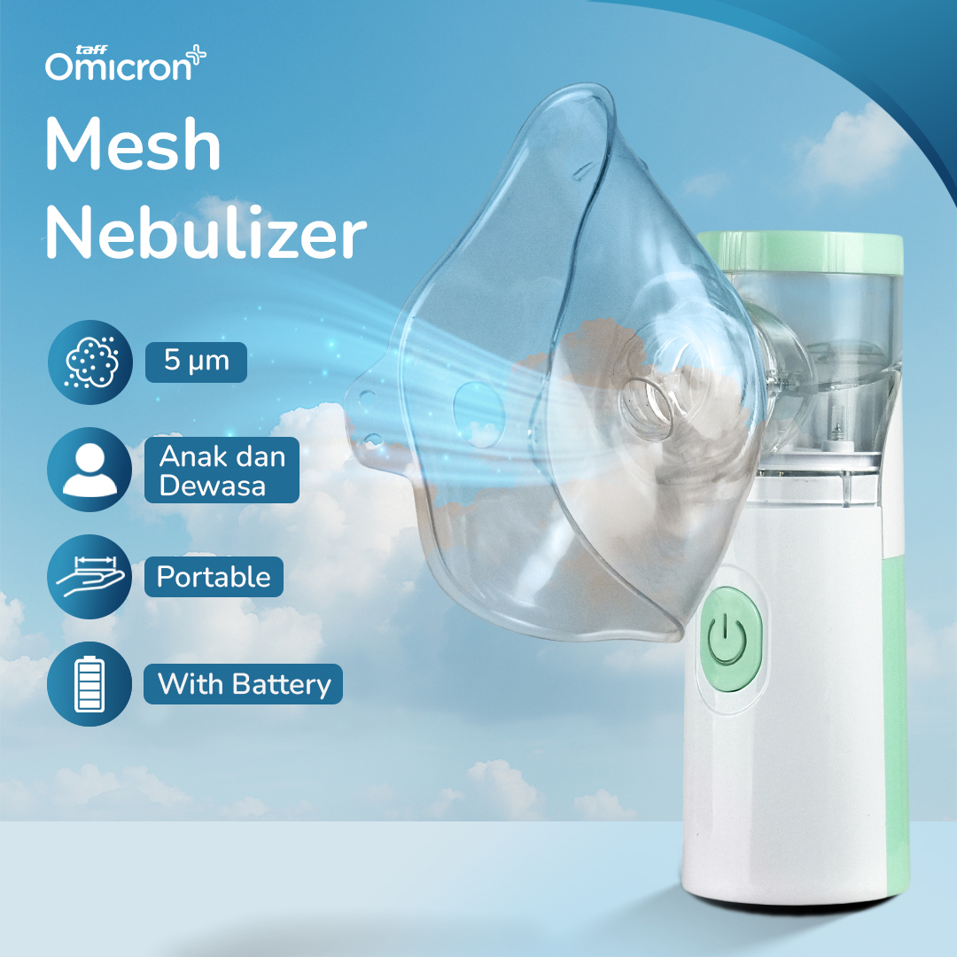 Gambar produk TaffOmicron Alat Terapi Pernapasan Mesh Nebulizer Portable Inhaler With Battery - JSL-W303