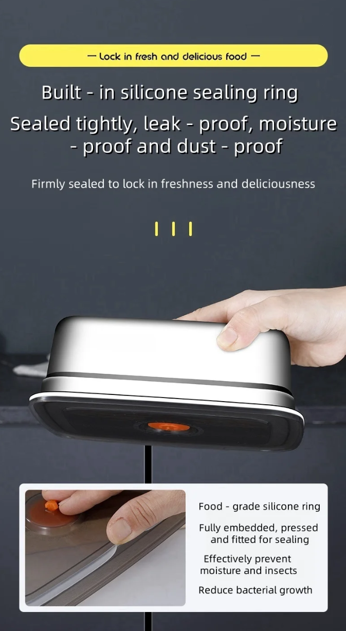 TaffHOME Kotak Makan Anti Tumpah Lunch Bento Box Stainless Steel 410 928ml - KT275 Gambar produk TaffHOME Kotak Makan Anti Tumpah Lunch Bento Box Stainless Steel 410 928ml - KT275