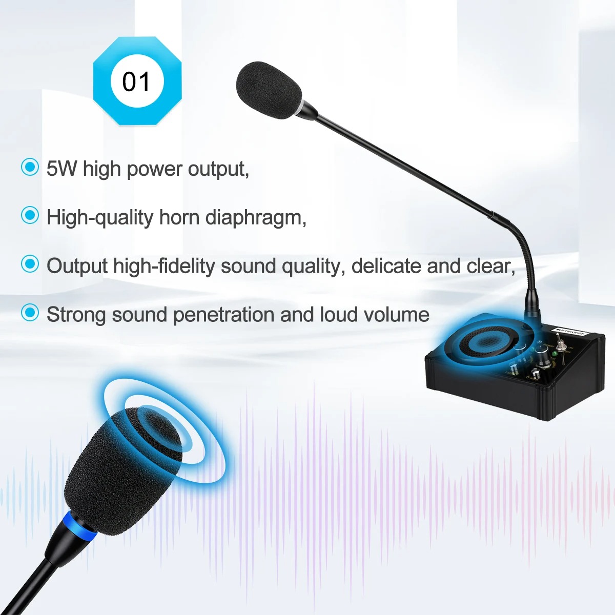 RETEKESS Window Speaker Intercom Dual Way Mic Loket Counter Teller 5W - TW106 Gambar produk RETEKESS Window Speaker Intercom Dual Way Mic Loket Counter Teller 5W - TW106