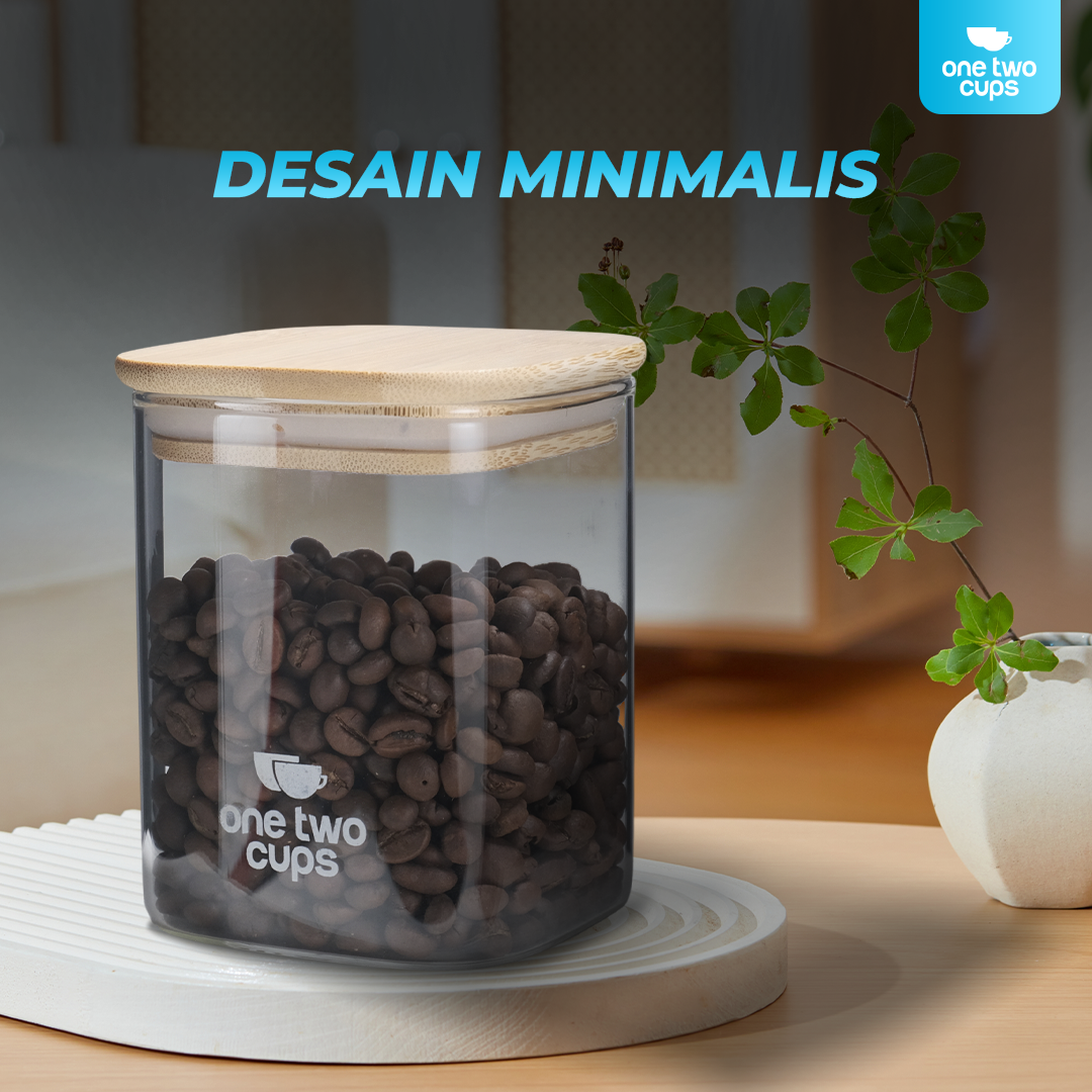Gambar produk One Two Cups Toples Kaca Penyimpanan Makanan Kedap Udara Storage Jar 500ml - HC1019