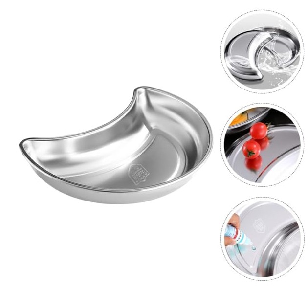 ATH Nampan Tray Mangkuk Makanan Bulan Sabit Stainless 201 25x16x3cm - AT25 Gambar produk ATH Nampan Tray Mangkuk Makanan Bulan Sabit Stainless 201 25x16x3cm - AT25
