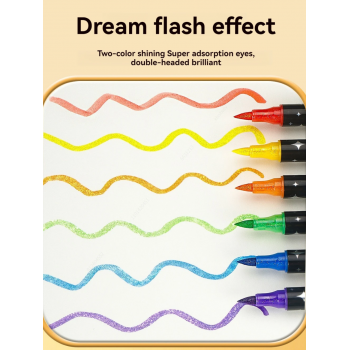 Gambar produk Kolorowy Spidol Warna Glitter Dual Tip Watercolor Set 24 Colors 12 PCS - 88635