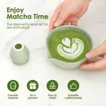 Gambar produk Willstar Matcha Set Kit Chawan Chasen Stand Ceramic 500ml 2 PCS - WS-502