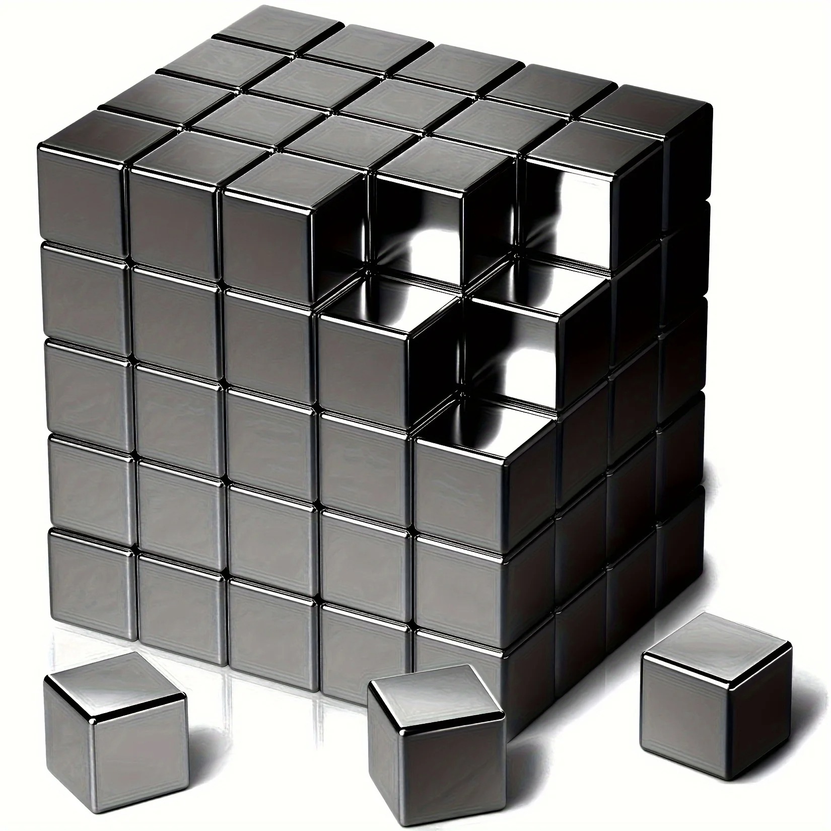 Gambar produk NEOTRA Strong Neodymium Magnet Cube NdFeB N25 5x5x5mm 50 PCS - F0009123
