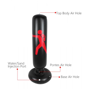 Gambar produk PUNCH Vertical Punching Bag Inflatable Classic Samsak Tinju 1.6M - PC-16