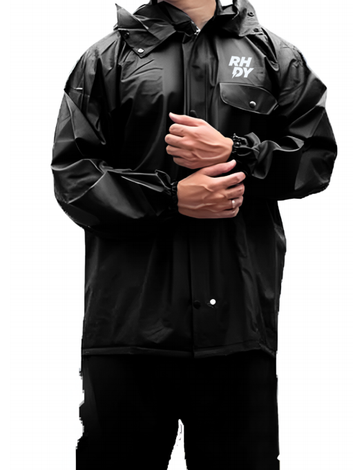 Gambar produk Rhodey Jas Hujan Motor Setelan PVC Raincoat Full Pressed L with Hood - RD-120