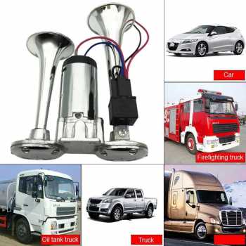 Gambar produk HX Klakson Terompet Truk Mobil Double Tube Horn Zinc Alloy 300dB 24V - H2