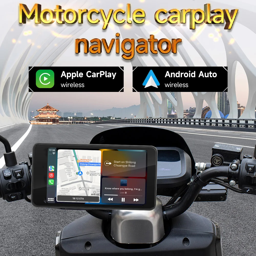 Gambar produk BQCC Motorcycle Smart Screen CarPlay Android Auto Waterproof 4.7 Inch - B5341