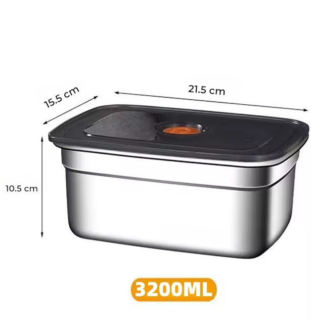 Gambar produk TaffHOME Kotak Makan Anti Tumpah Lunch Bento Box Stainless Steel 201 3200ml - KT273