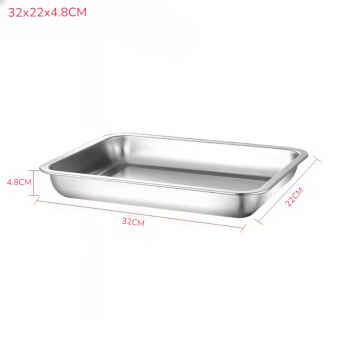 Gambar produk Panina Tray Baki Nampan Makanan Food Container Kitchen Stainless 304 32x22x4.8cm - PN50