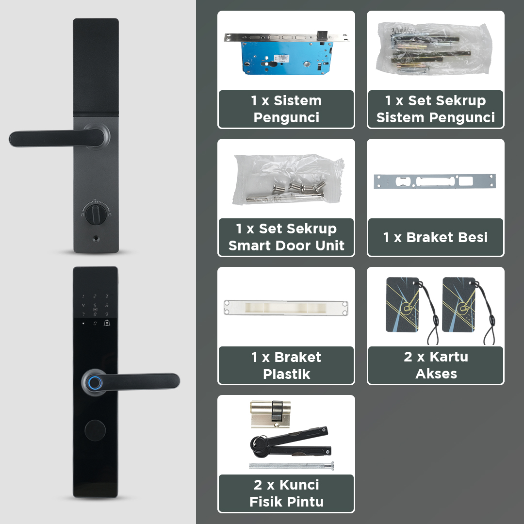 MAISUSTY Smart Door Lock TTLock App Fingerprint Password Card - G1F Gambar produk MAISUSTY Smart Door Lock TTLock App Fingerprint Password Card - G1F