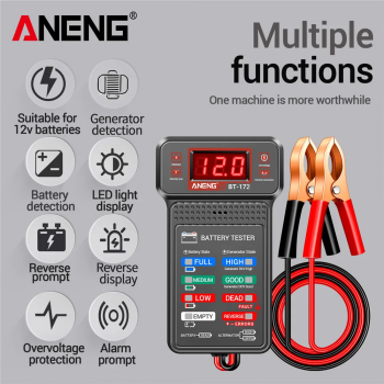 Gambar produk ANENG Tester Aki Mobil Digital Car Battery Indicator 12V with Clamp - BT172
