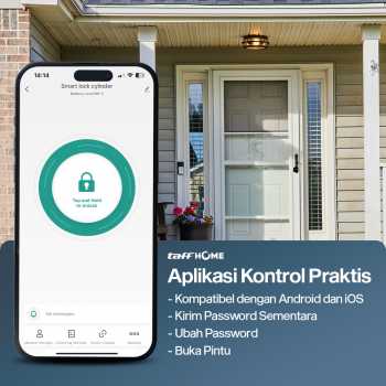 Gambar produk TaffHOME Smart Door Lock Fingerprint Bluetooth Card Alarm Tuya Smart - S1-B60