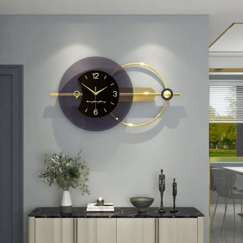 WuyHungDing Jam Dinding Elegan Modern Style Iron Silent Movement 80cm - JJ-38