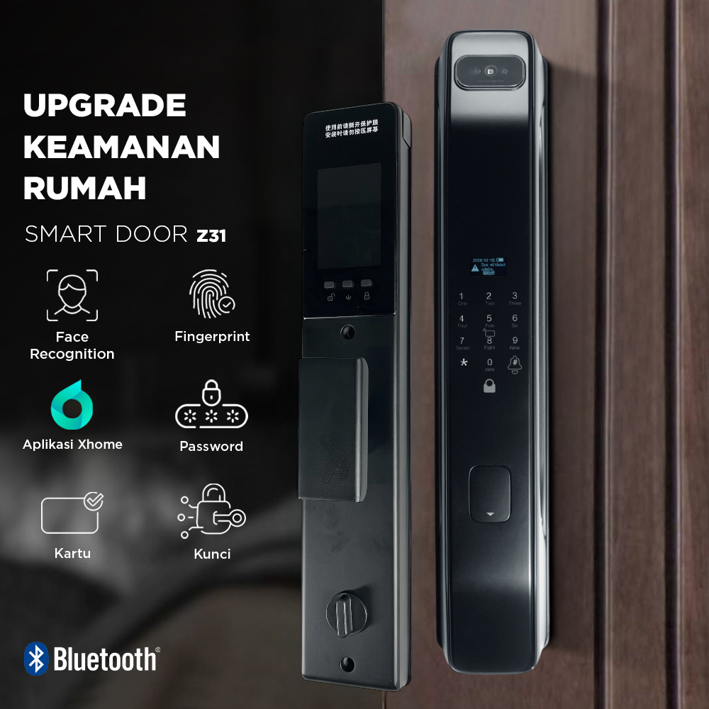 JADERY Smart Door Lock Fingerprint Face Recognition Card Xhome - Z31 Gambar produk JADERY Smart Door Lock Fingerprint Face Recognition Card Xhome - Z31
