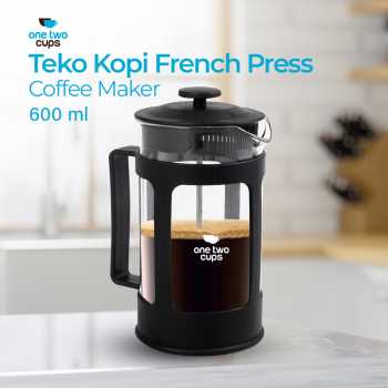 One Two Cups French Press Coffee Maker Pot Plunger Glass - KG73I