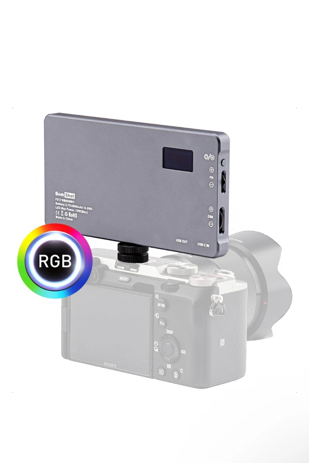Gambar produk LIYADI Lampu Fotografi LED Portabel RGB OLED Panel Light 10W 9900K - LR135 PRO