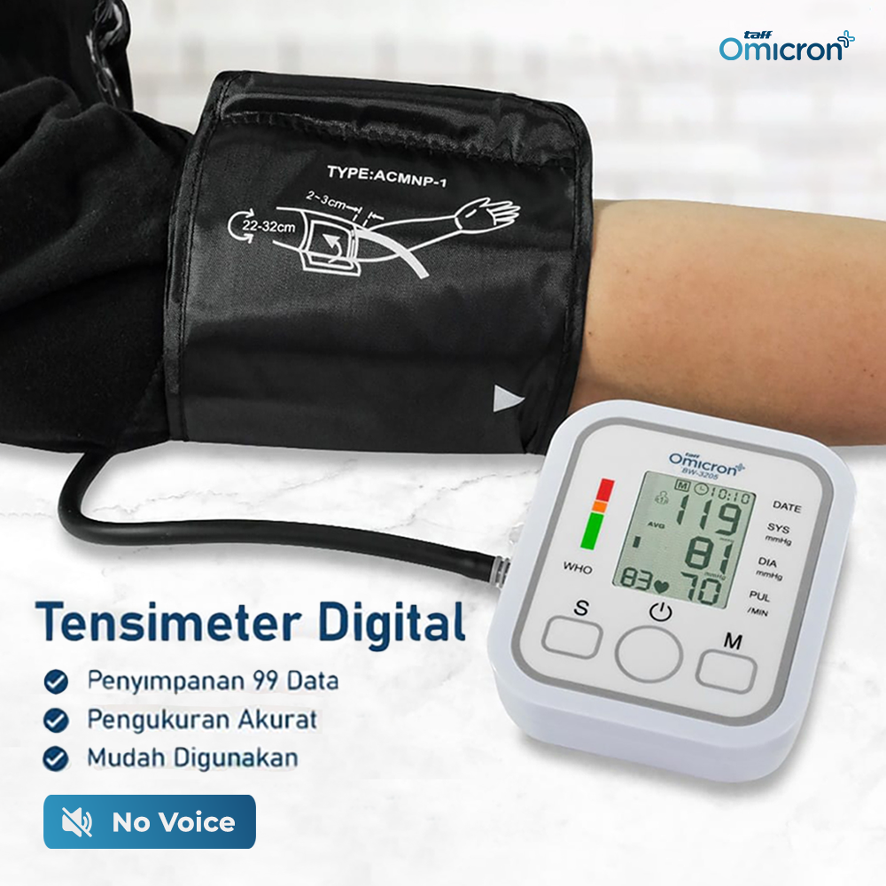 TaffOmicron Tensimeter Digital Pengukur Tekanan Darah Dual Power - BW-3205 Gambar produk TaffOmicron Tensimeter Digital Pengukur Tekanan Darah Dual Power - BW-3205