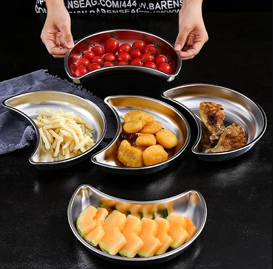 ATH Nampan Tray Mangkuk Makanan Bulan Sabit Stainless 201 25x16x3cm - AT25 Gambar produk ATH Nampan Tray Mangkuk Makanan Bulan Sabit Stainless 201 25x16x3cm - AT25