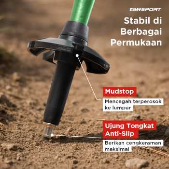 Gambar produk TaffSPORT Tongkat Hiking Lipat Trekking Pole Aluminium Alloy 110cm - 101